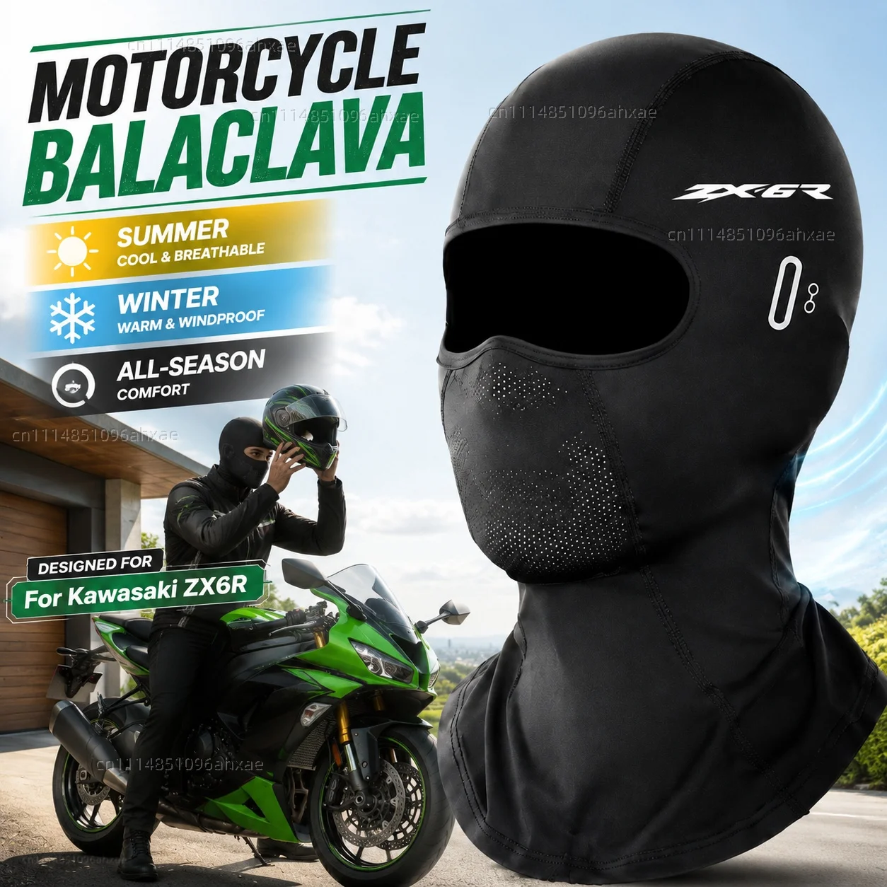 For Kawasaki Ninja ZX6R ZX-6R ZX 6R 2009-2022 Motorcycle Balaclava Summer Glasses Face Breathable Hole Winter Warm Breathable