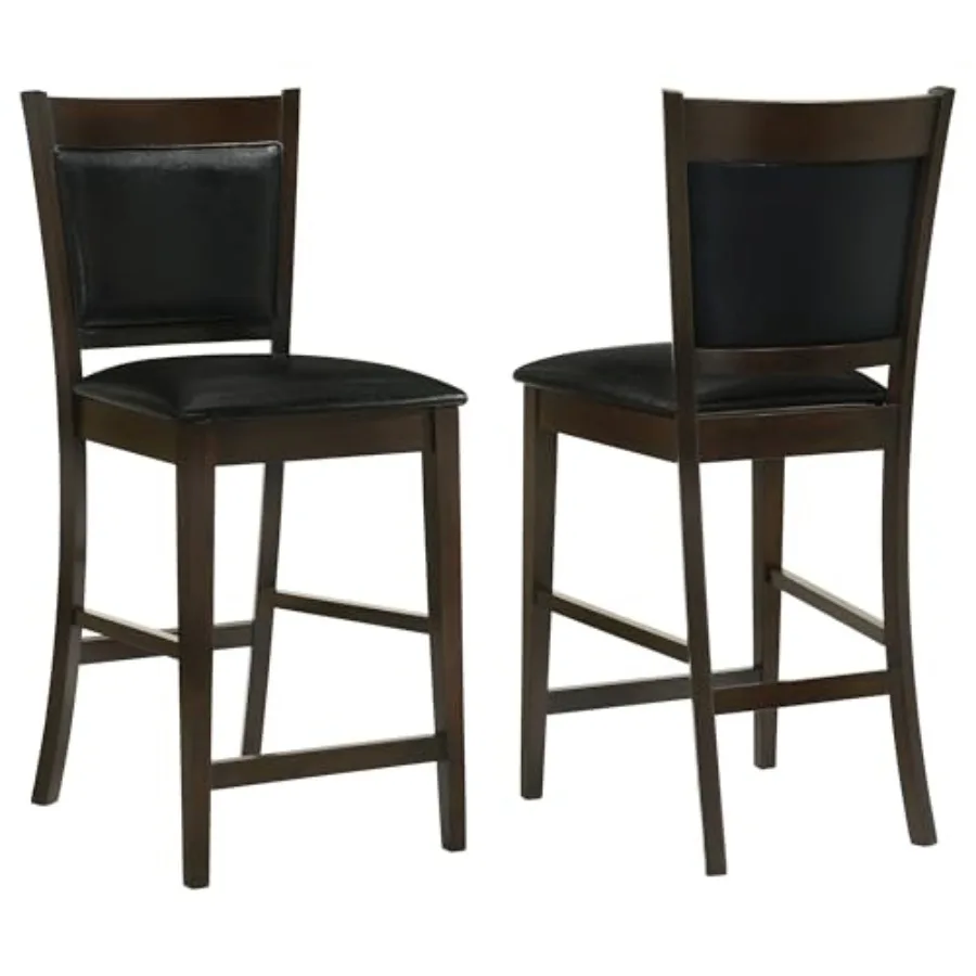 

Coaster Home Furnishings - Jaden - Wood Upholstered Counter Height Chairs Set of 2 - Footrest Padded Seat and Back - Dining Roo