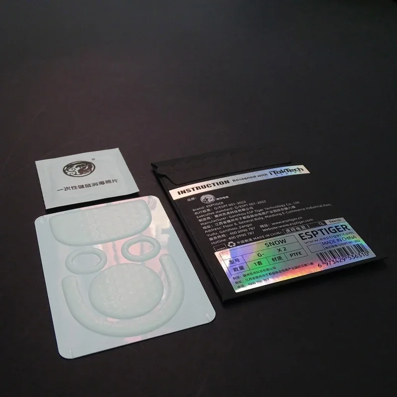 1SET ESPORTSTIGER SNOW SERIES MOUSE FET Stickers Pad Mouse Mouse Gildes لـ GPROX Superlight2 Mouse Mouse Ptfe Feets