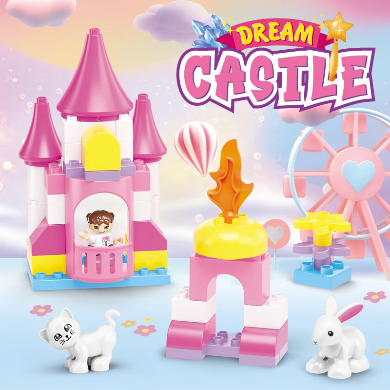 

Универсальные креативные строительные блоки с крупными частицами — бесплатная сборка, стимуляция детского воображения, сборка милого мира, дети Lo