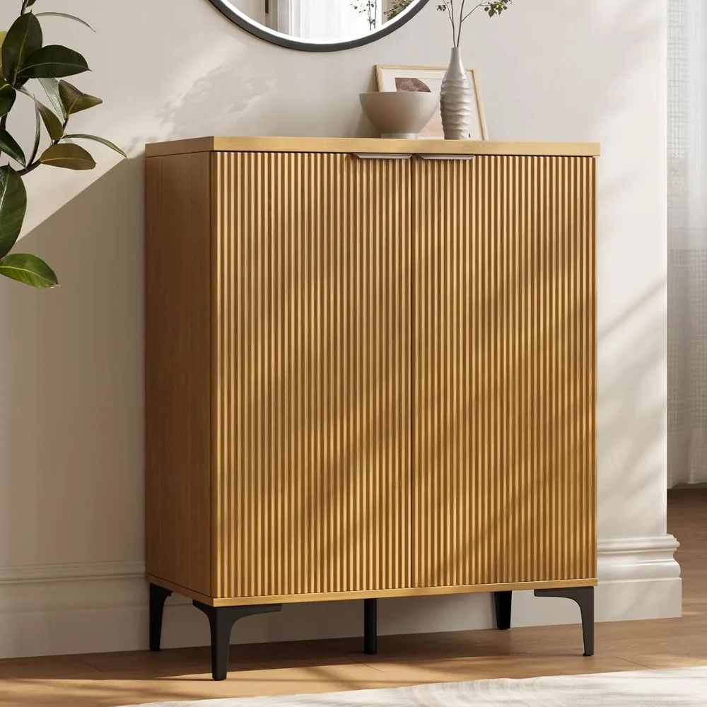 خزانة بوفيه مستوحاة من الكتان مع بابين وتصميم مخدد #5