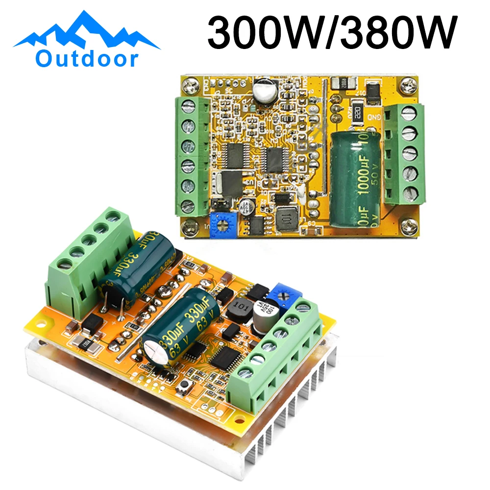 300W 380W BLDC Three-phase Brushless Hall Free Driver DC Motor Drive Board Motor Drive Module PWM Signal Input DC 5-50V 16A