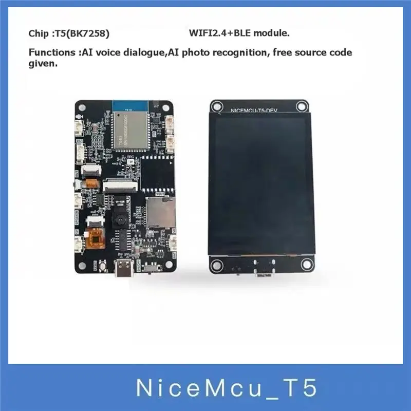 ABKI-TUYA T5 AI Voice Dialogue Development Board 2.8Inch Touch LCD Screen Photo Recognition Type-C Wifi Bluetooth Module