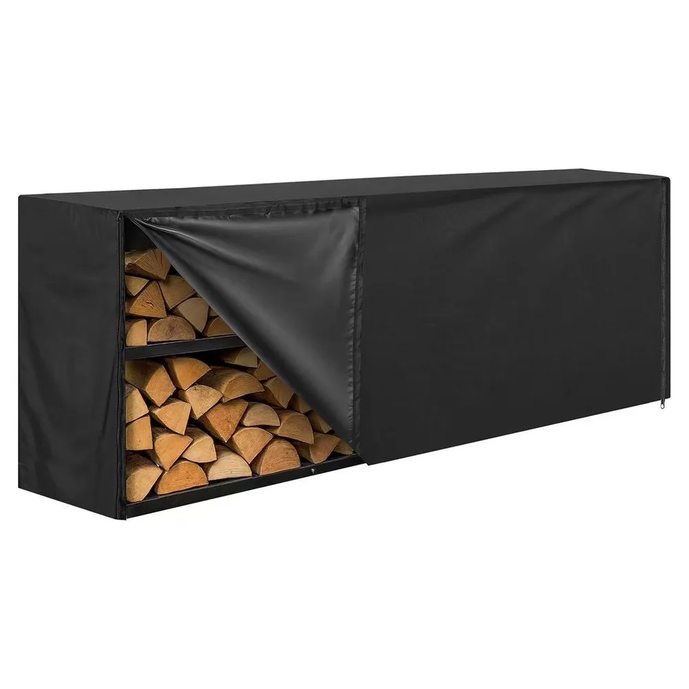 

Firewood rack cover with waterproof 420D Oxford cloth and convenient doublesided zipper for garden and patio use