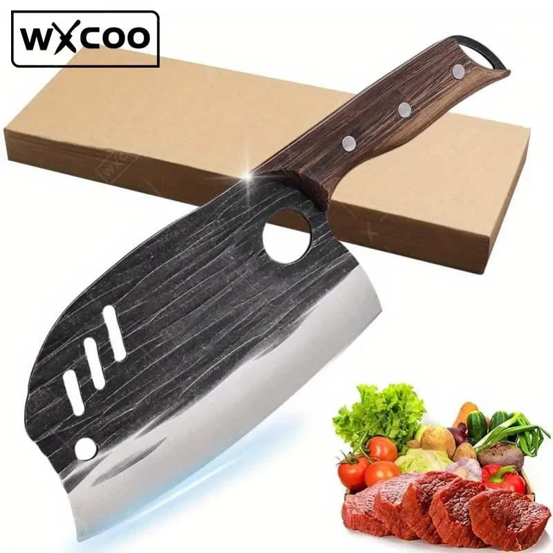 1PC Multipurpose Three-hole Chinese Chef Knife, Sharp Meat Vegetables Chopping Kitchen Knife,Cooking Household Chef’s Knives