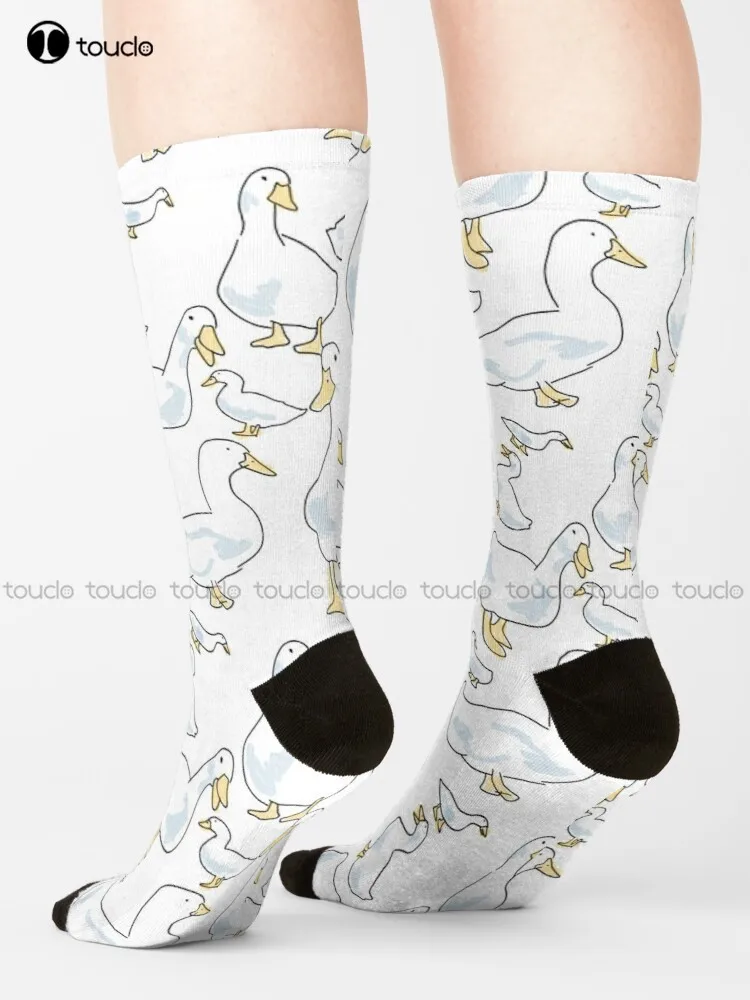 

Cute Duckssss Socks White Men'S Socks Unisex Adult Teen Youth Socks 360° Digital Print Harajuku Gd Hip Hop Gift Retro 1Pair Art