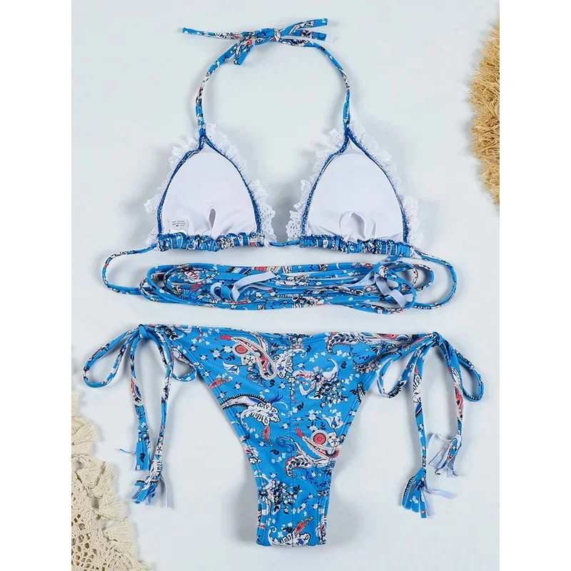Bandage bikini push up bikinis print smart sexy Brazilian women swimwear micro female swimsuit two piece swimming Su cmm221
