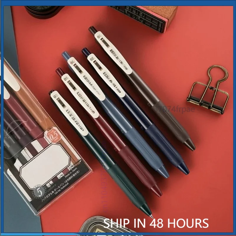For ZEBRA JJ15 Vintage Color Sarasa Gel Pen 0.5mm Pigment Ink Smooth Handwriting DIY Journal Art Student Stationery Gift(5PCS)