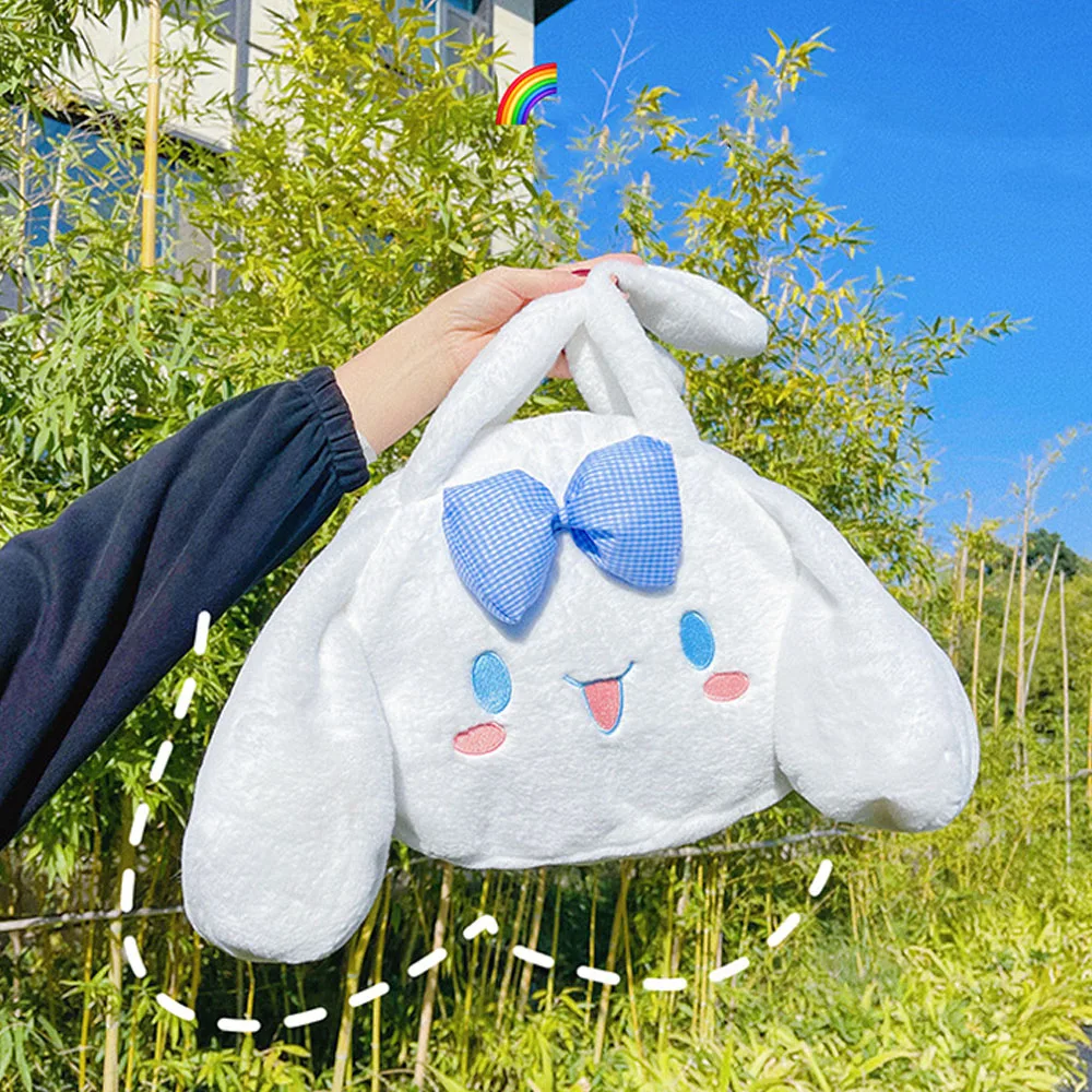 

Kawaii Cinnamoroll Plush Shoulder Bags Cartoon Handbags Large Capacity Tote Fashion Satchel Backpacks Christmas Gifts For Girls