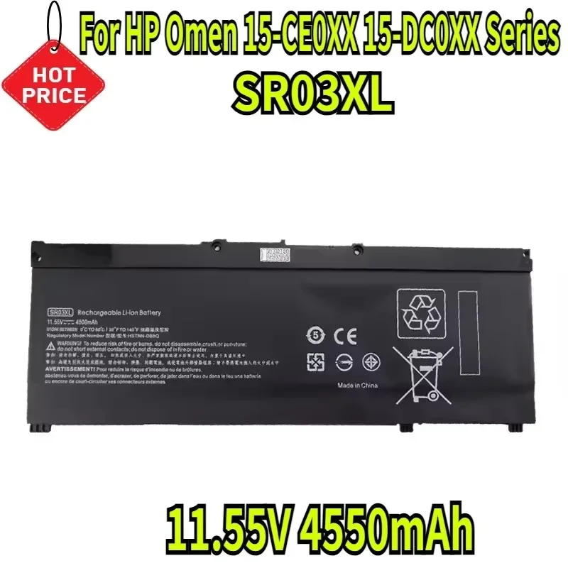 

11.55V 4550mAh SR03XL Battery for HP Omen 15-CE0XX 15-DC0XX Series 15-CE015DX 15-DC0003LA 15-DC0051NR Pavilion 15-CB0XX 15-CX0XX
