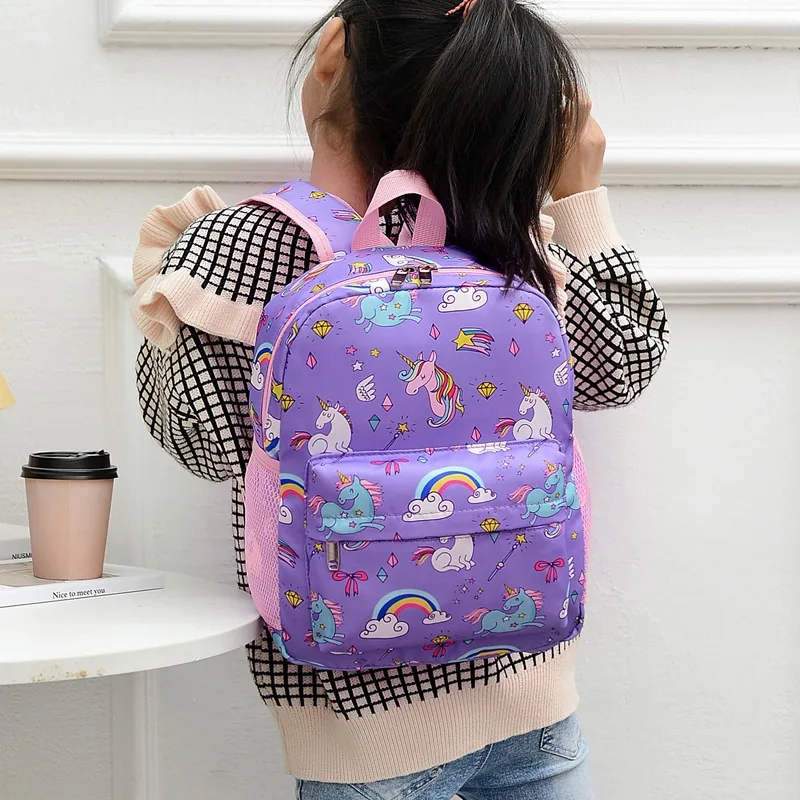 Kids Toddler Girls Boys Backpack Cartoon Animal Print Lightweight Large Capacity Pupil Schoolbag Kindergarten Bag