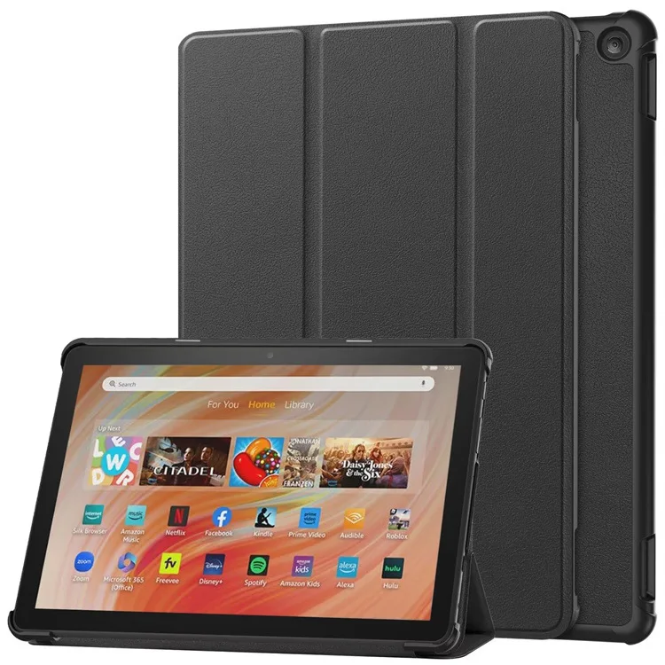 Dreifach Faltbare Hülle für Kindle Fire HD10 2023 mit Auto-Wach-/Schlaf-Funktion Stoßfeste Kunstleder-Abdeckung für Amazon Fire – Detail 1