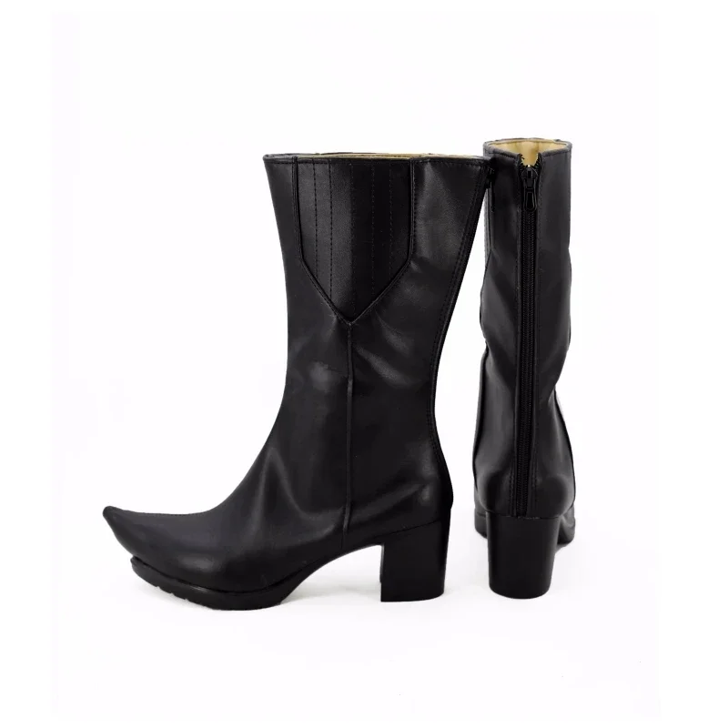 Bottes en cuir noir personnalisées pour hommes et femmes, chaussures de cosplay, accessoires de jeu pour Halloween, Persona 5, Kurusu Akira Joker, Amamiya Ren