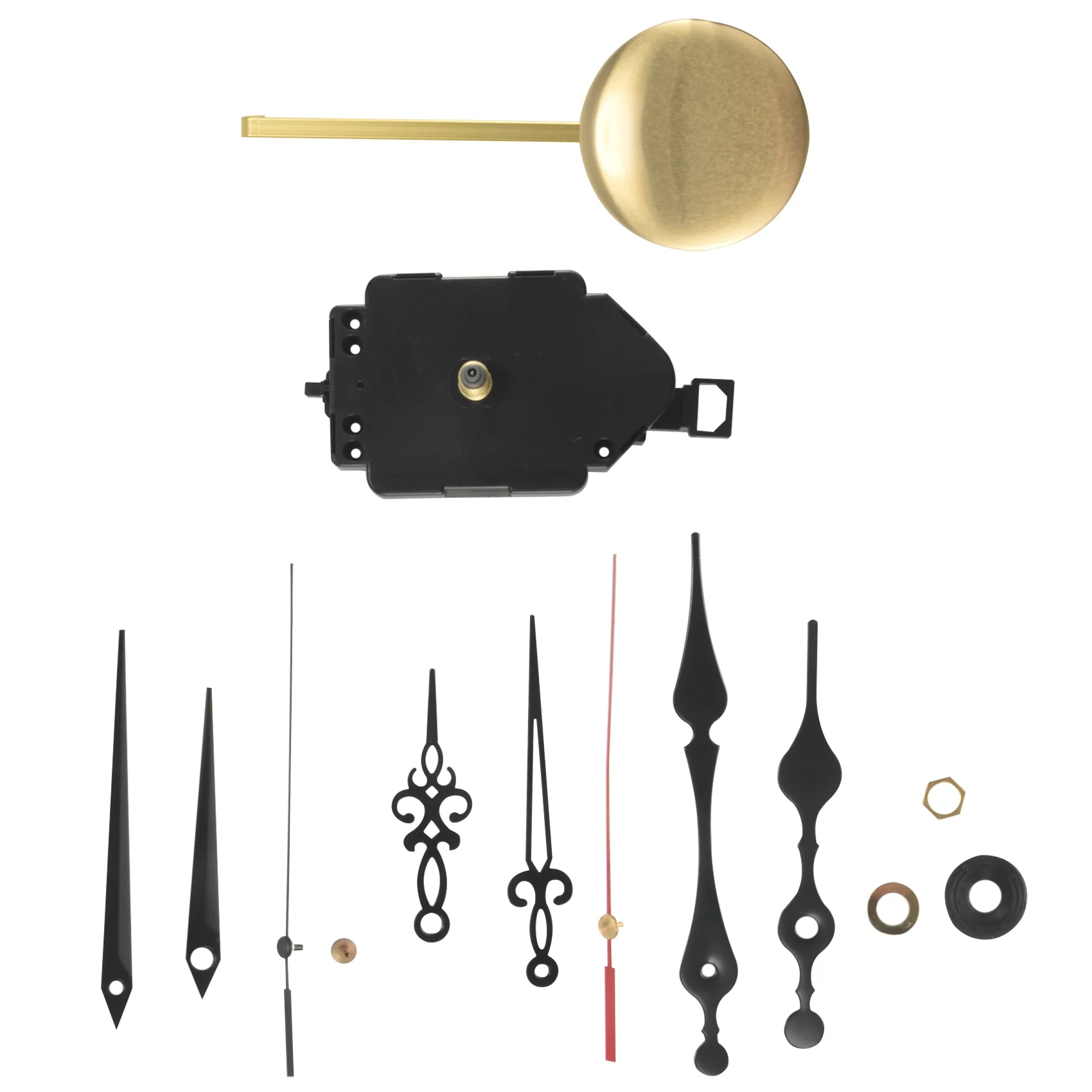 Quartz Pendulum Clock Movement Mechanism DIY Kit with 3 Pairs Different Hands for Wall Clock Repair Parts Replacement