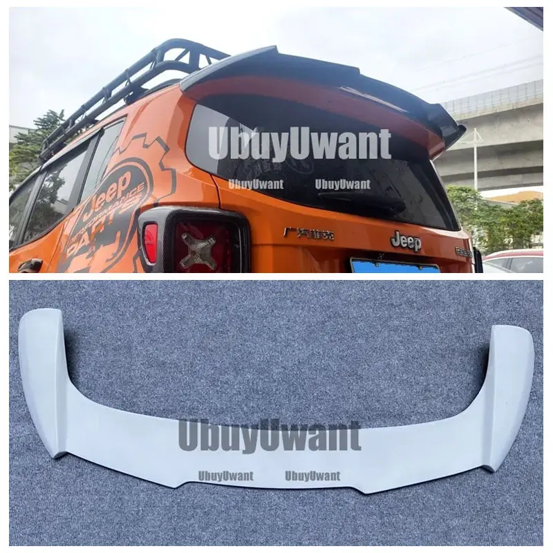 

For Jeep Renegade 2016-2023 Rear Roof Trunk Lid Car Spoiler Wings FRP Matt Black/Carbon Color Exterior Tuning Accessories Parts