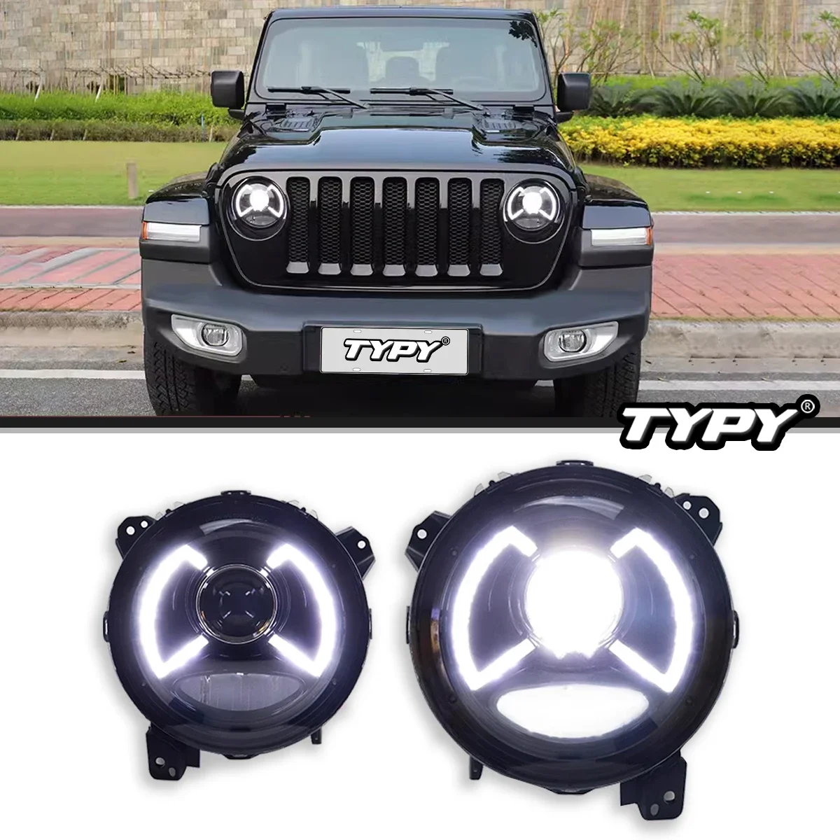 

Автомобильные фары TYPY для Jeep Wrangler, фары 2018-UP, светодиодные фары для проектора, дневные ходовые огни, автомобильные аксессуары