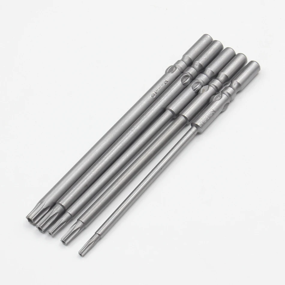 801 länge 100mm 150mm T7-T20 Torx-schraubendreher Bit Set 5mm Runde Schaft Elektrische Schraubendreher-bits Hand Werkzeuge