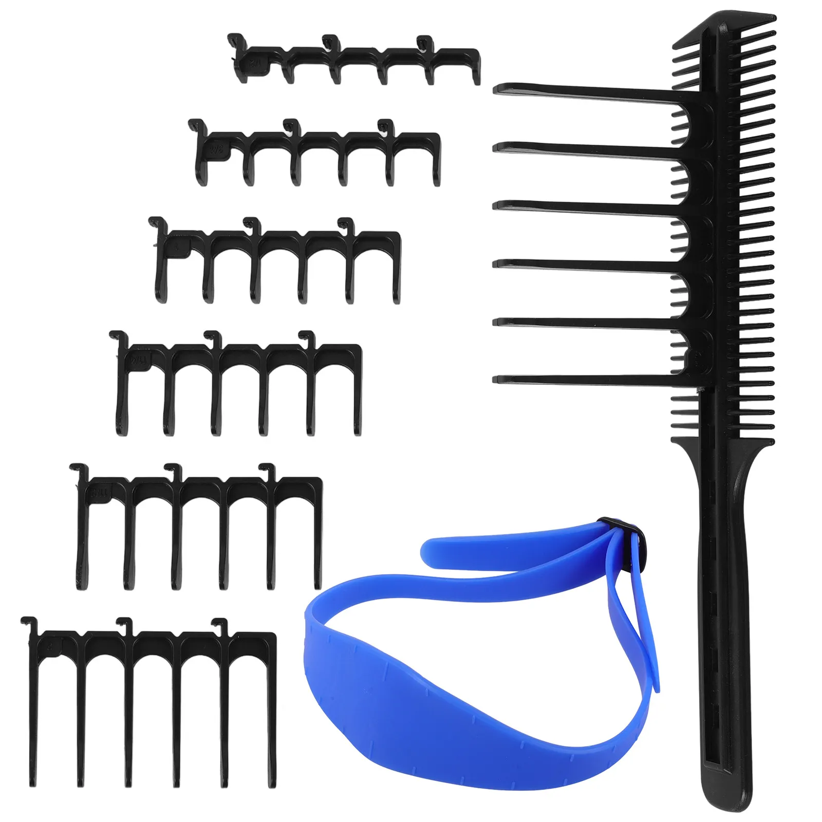 

1 set 1 Set Of 7-Piece Hair Trimming Guide Comb Kit Plastic Clipper Guards Replacement For Home Salon Use Hair Cutting Supplies