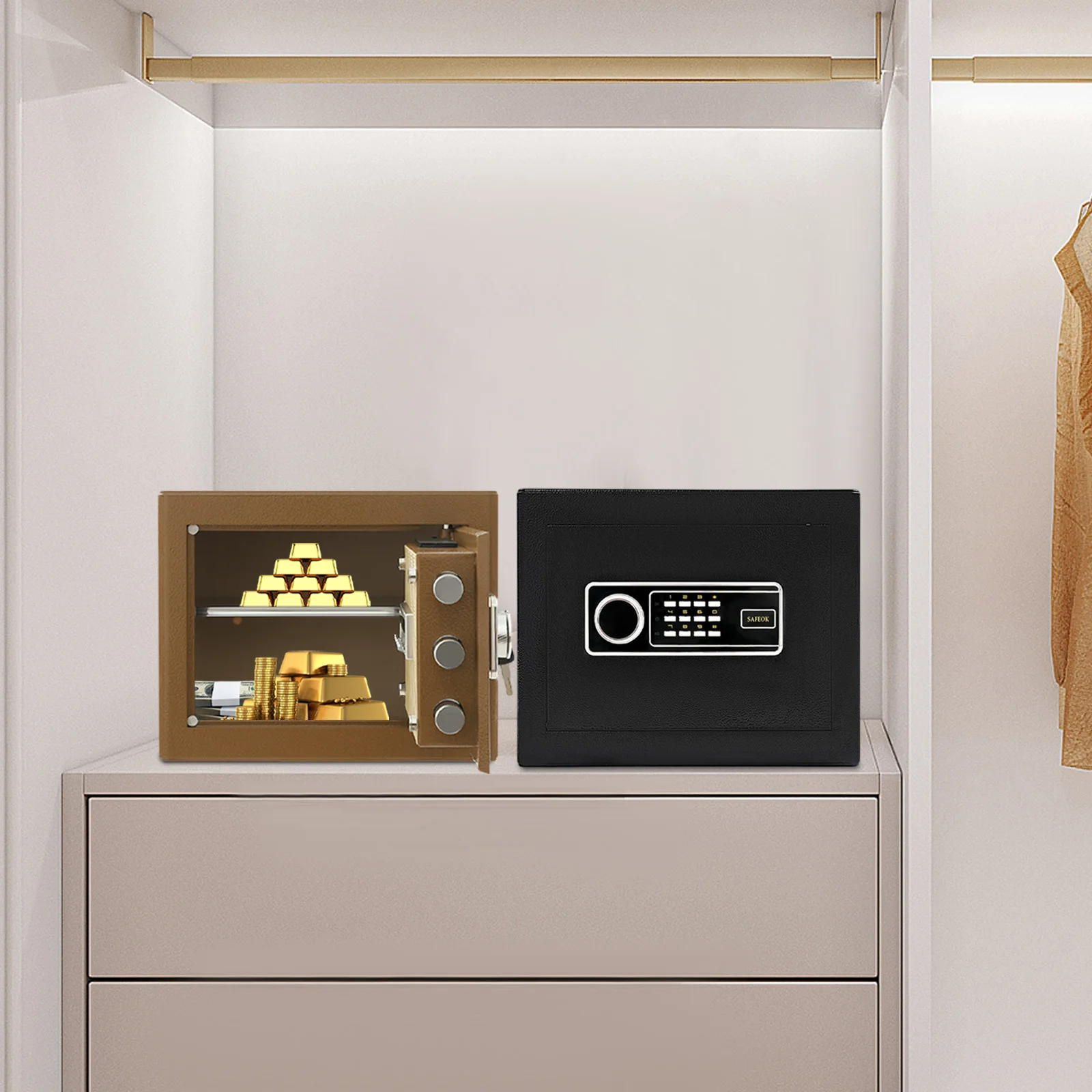 

Safe Box, Security Safe Box for Money Cash Valuables, Digital Home Safe