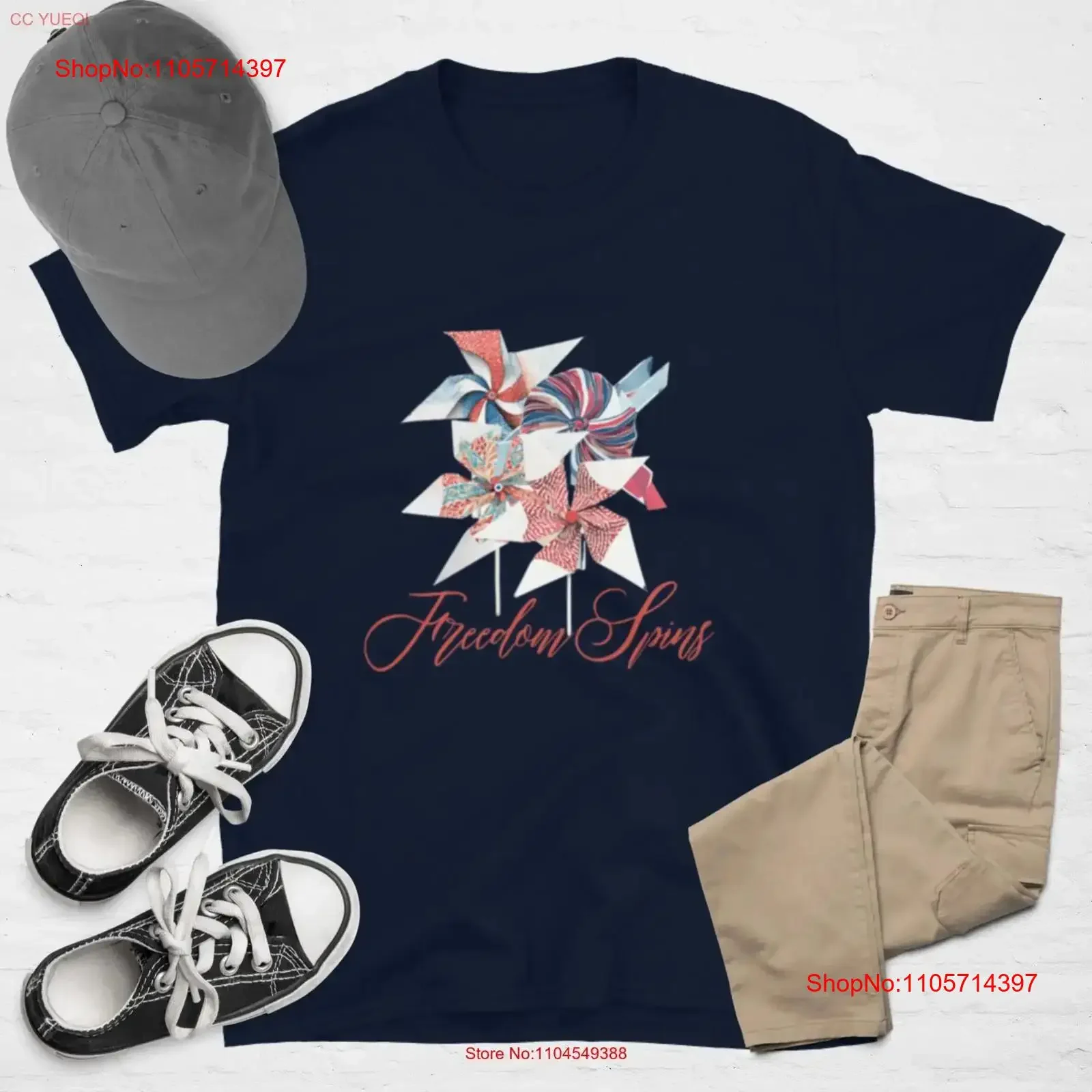 Patriotic Pinwheel T Shirt Freedom Spins Fourth of July vintage Washed Unisex Versatile Casual graphic streetwear