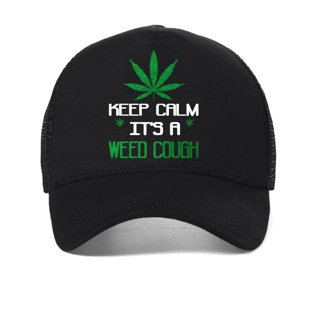 

Keep Calm' ltis weed cough funny baseball cap fashion casual unisex adjustable sport trucker hat Summer Breathable Snapback hats