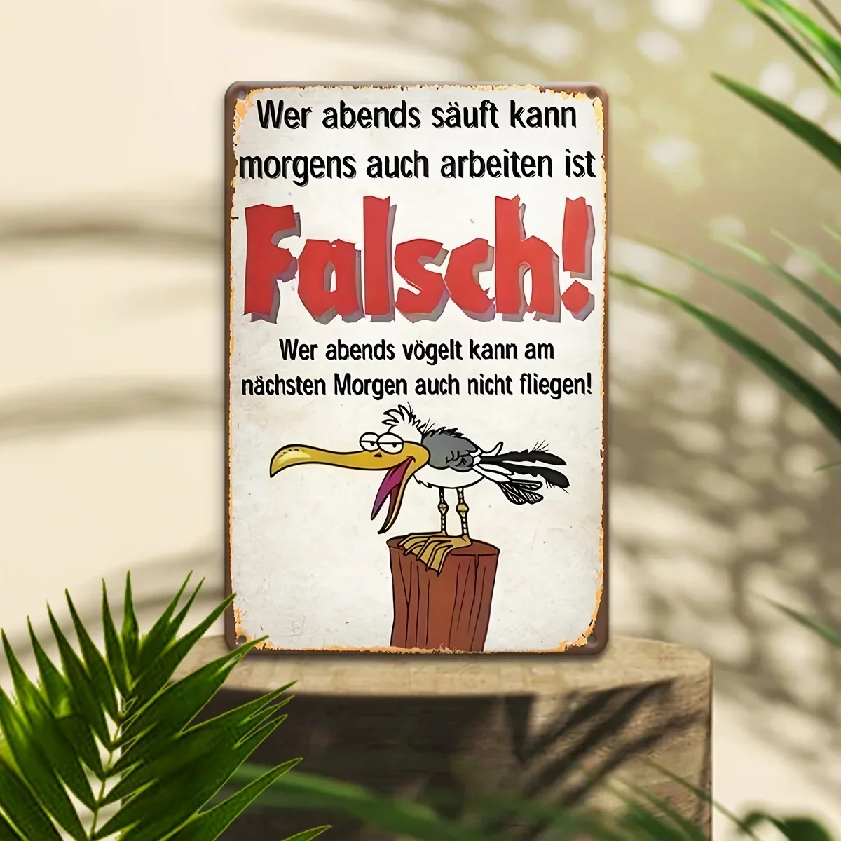 ,  Retro German Metal Tin Sign - Vintage 