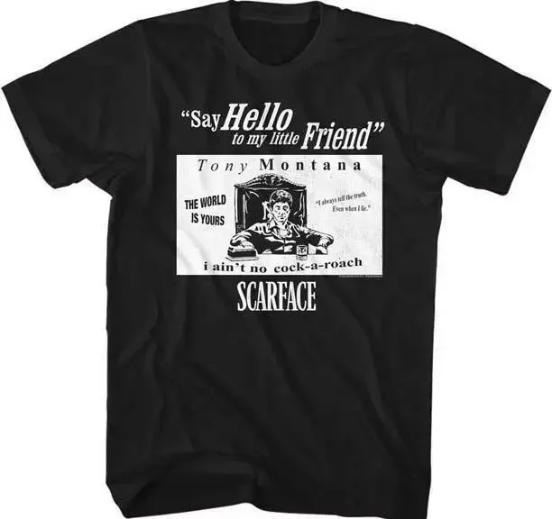 Scarface Movie Mens T Shirt My Little Friend Black Cotton New SM -5XL