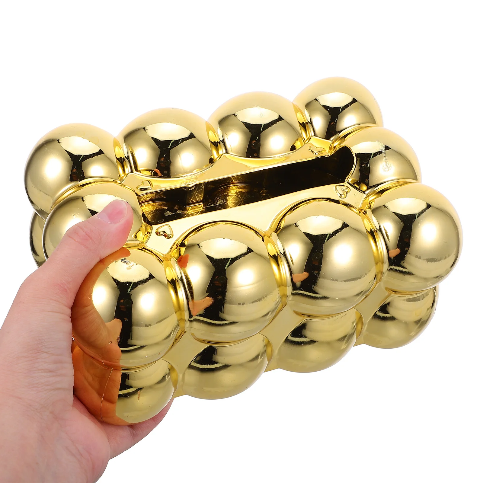 

Elegant Tissue Box Holder Gold Finish Rectangle Cover for Countertop Table Storage Creative Napkin Dispenser Living Room Decor