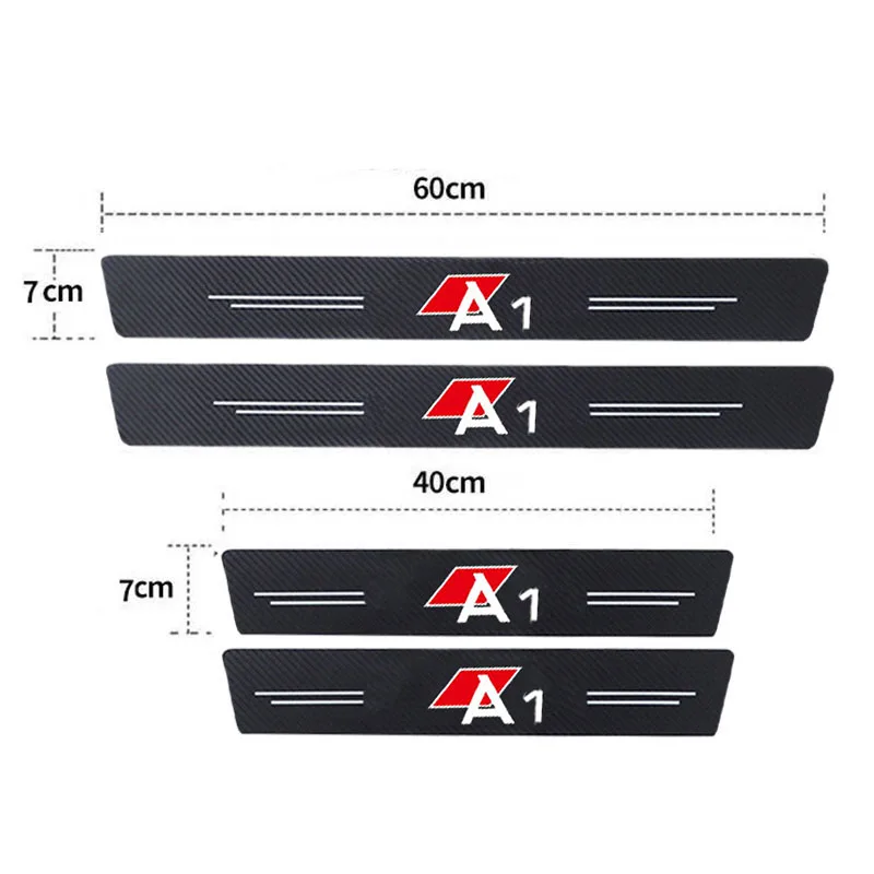Przedni tylny prog bagażnika naklejki odporne na zadrapania folia ochronna do Audi A1 Logo Auto drzwi taśma progowa akcesoria do kalkomanii
