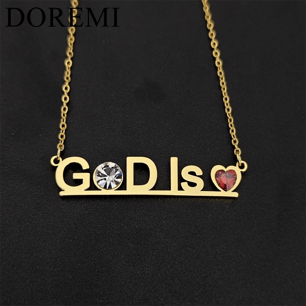 

DOREMI Custom Name Blessed Necklace Birthstone Friend Necklace Custom Gift Women Jewelry Girls God Necklace