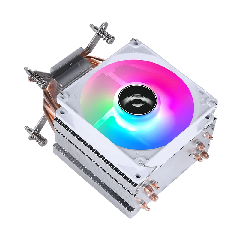 QiuzAim PC Tower Type Radiator x79 x99 Processor Air-Cooled White cpu cooler Fan mute 4 Heat Pipe install LGA2011 e5 2066 2099