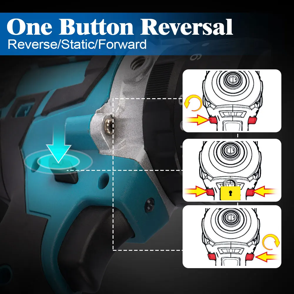 Imagem -04 - Kamolee-brushless Impact Drill sem Fio Chave de Fenda Elétrica Ferramentas Elétricas Faça Você Mesmo para Makita Bateria 18v 13 mm 10 mm