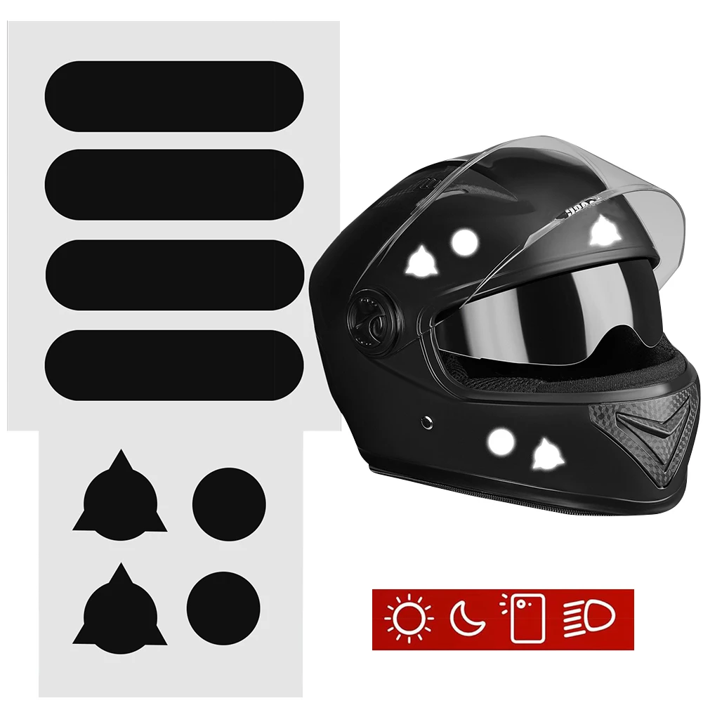 

Reflective Helmet Warning Stickers Waterproof Car Decorative Stickers High Visibility for Motorcycle Helmets Bike Scooters