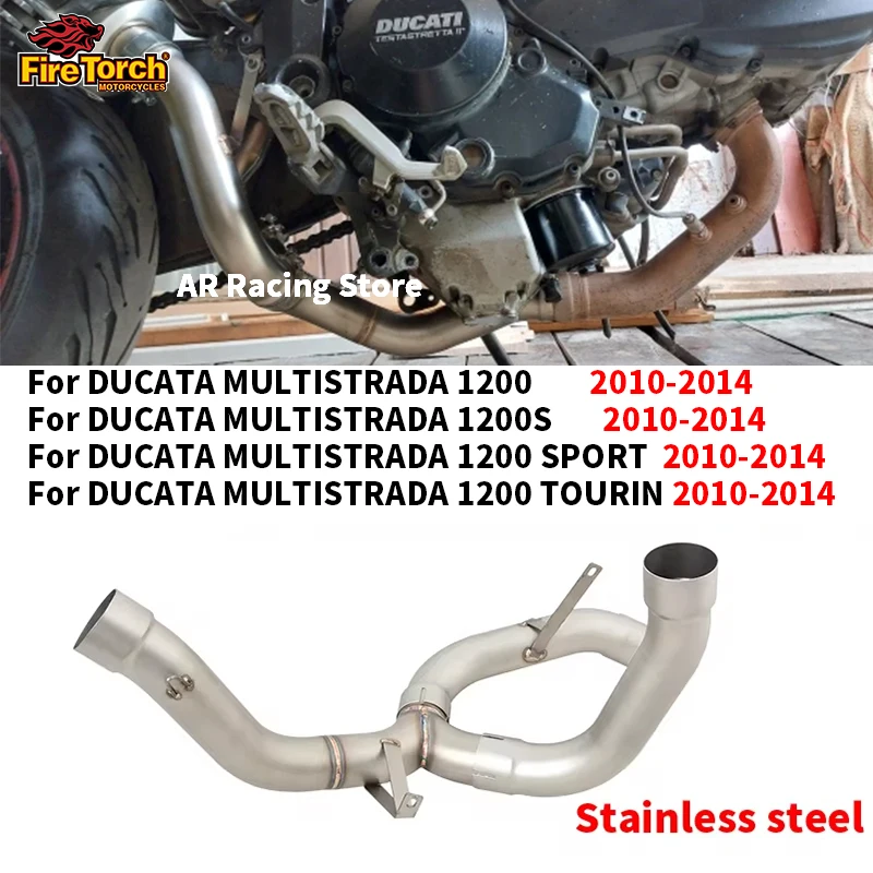 Slip On For Ducati MULTISTRADA 1200 S SPORT TOURIN 2010 - 2014  Motorcycle Exhaust System Mid Link Pipe Connect Original Muffler