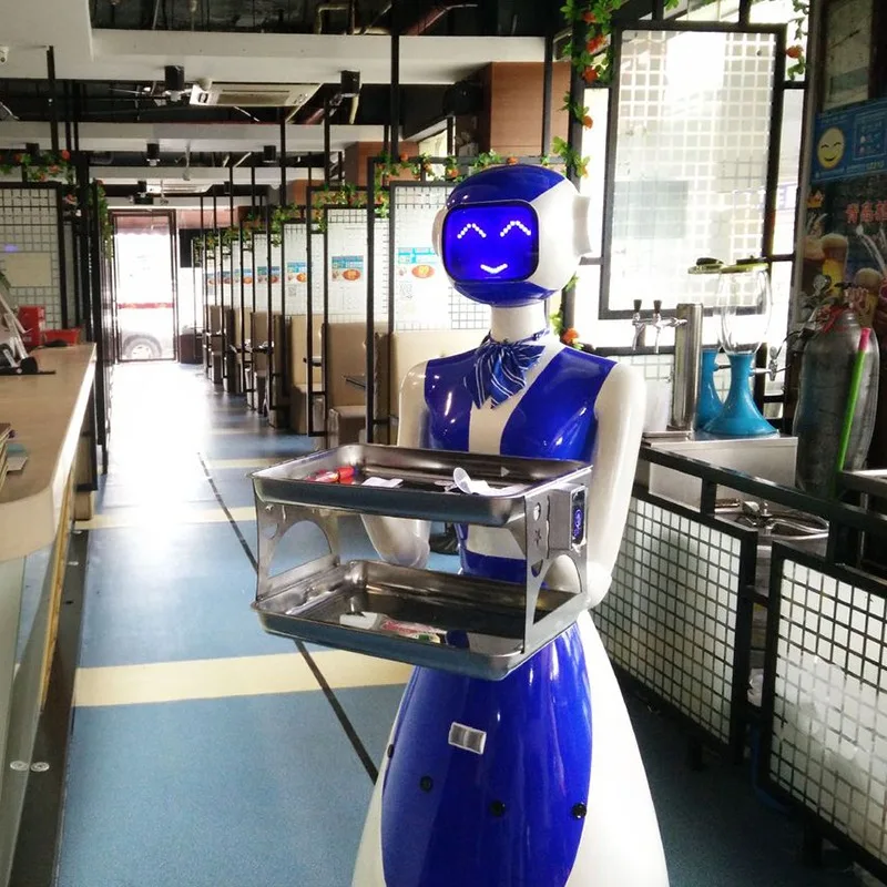 Robot inteligente humanoide de entrega de comida para restaurantes