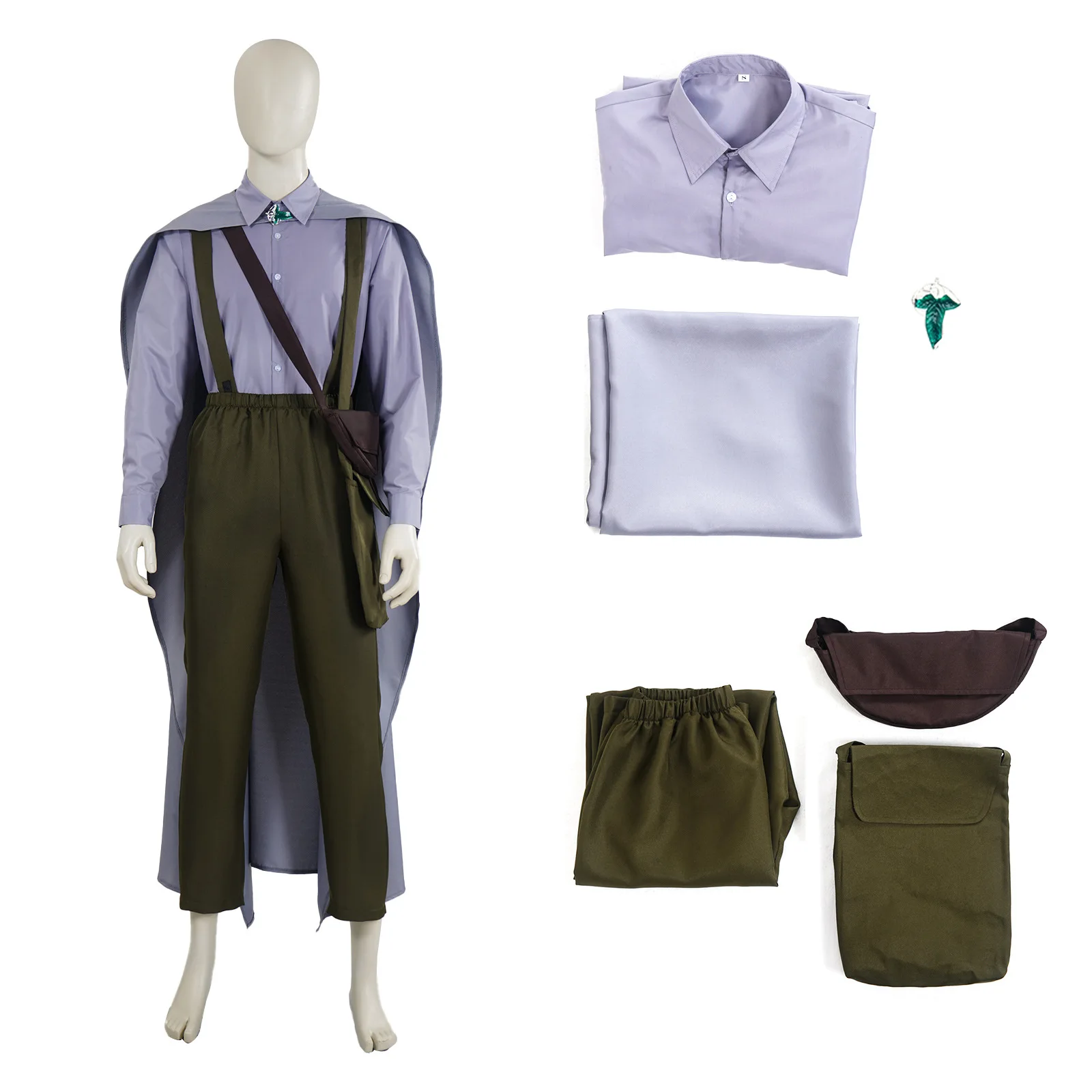 

Movie Samwise Gamgee Cosplay Costume Men Shirt Pants Uniform Full Set Halloween Carnival Party Outfits