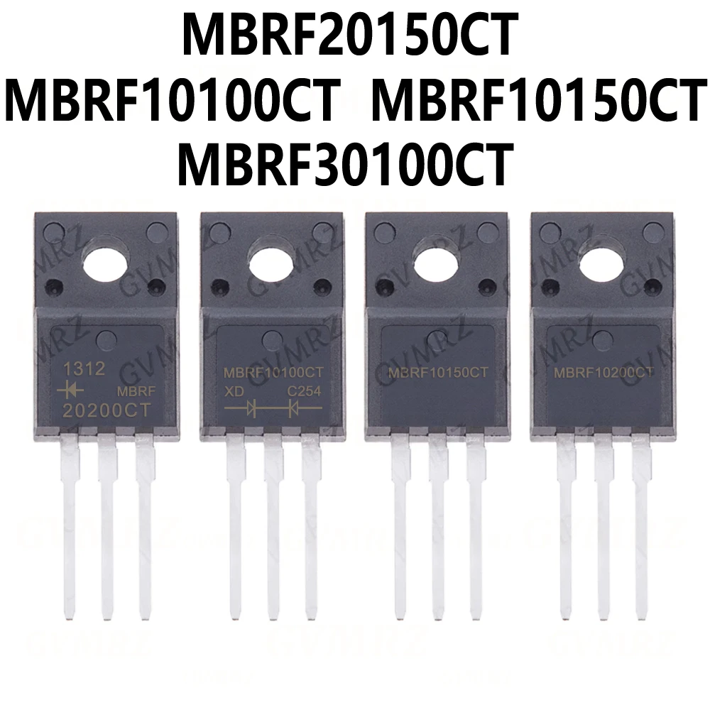 10pcs MBRF20100CT MBRF20200CT MBRF10100CT MBRF10200CT MBRF20150CT MBRF10150CT MBRF30100CT MBRF2060CT TO-220F Transistor