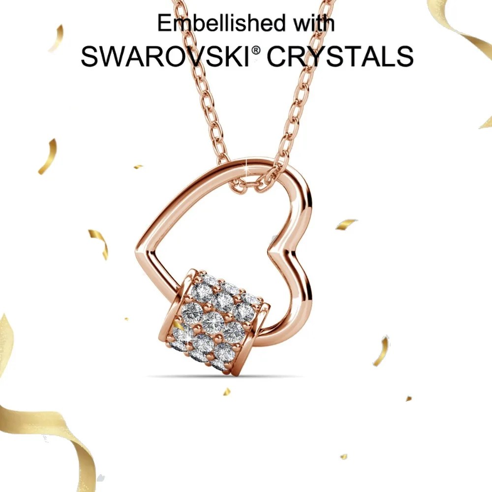 

Daisini женский кулон в форме сердца из стерлингового серебра 925 пробы с кристаллами Сваровски, ожерелье на ключицу, подарок на день Святого Валентина, ювелирные украшения