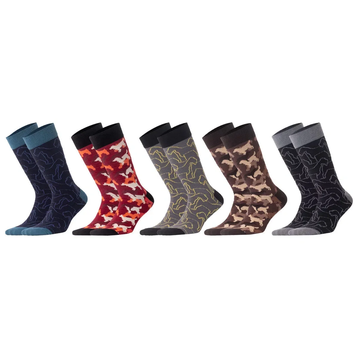 Mens Colorful Blend Basic Casual Breathable Cool Cotton Non-Slip Sports Socks Set