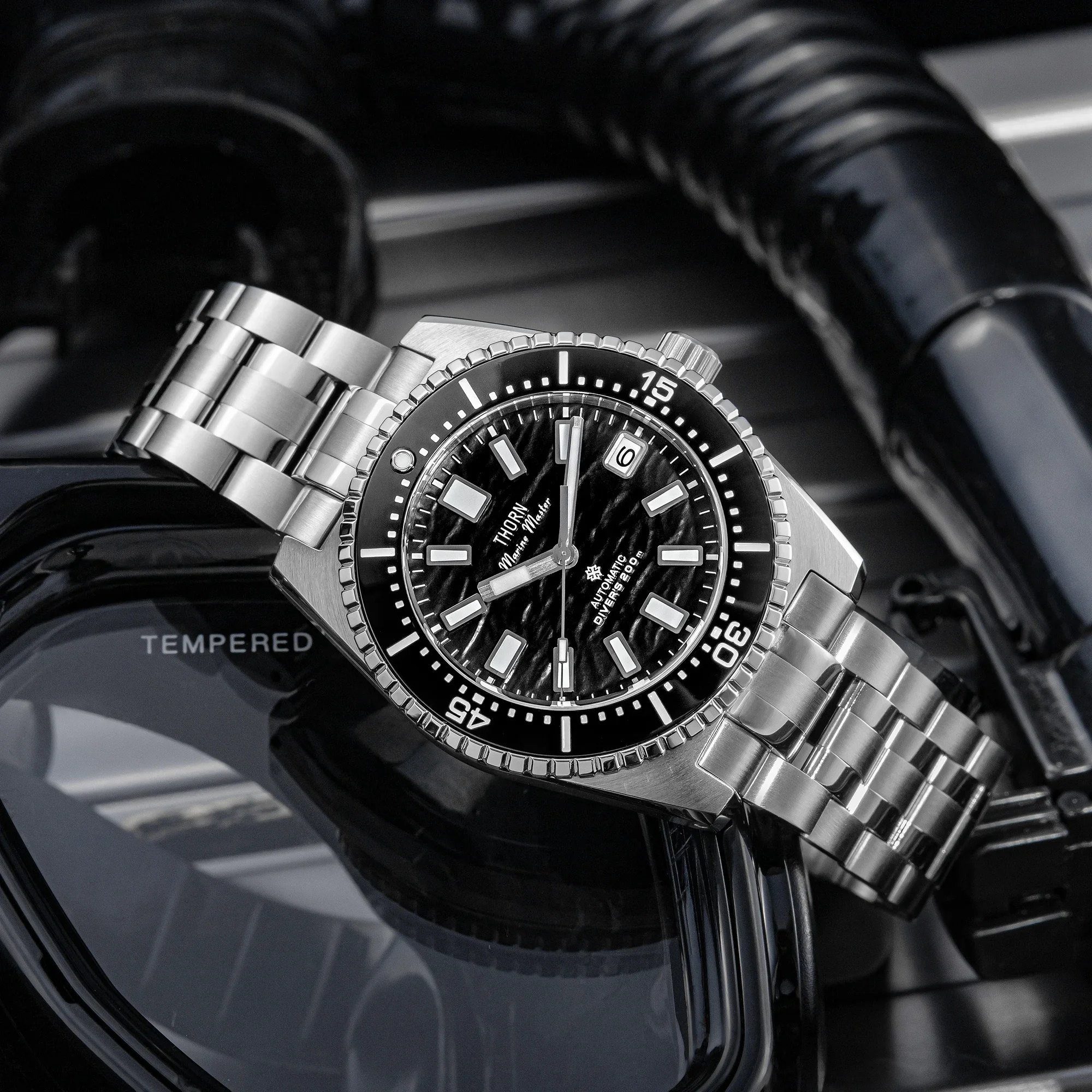 [SHY-042]THORN Vollautomatische Mechanische NH35A Uhr mit 316L Stahlgehäuse, Herren-Taucheruhr mit Leuchtziffern, Geschenkidee – Detail 1