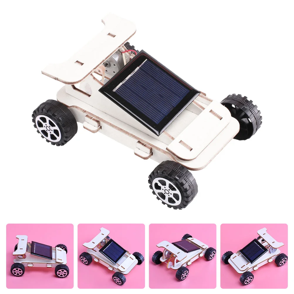 Crianças diy brinquedo movido a energia solar artesanal crianças brinquedo peça juntos carro modelo experimento brinquedo