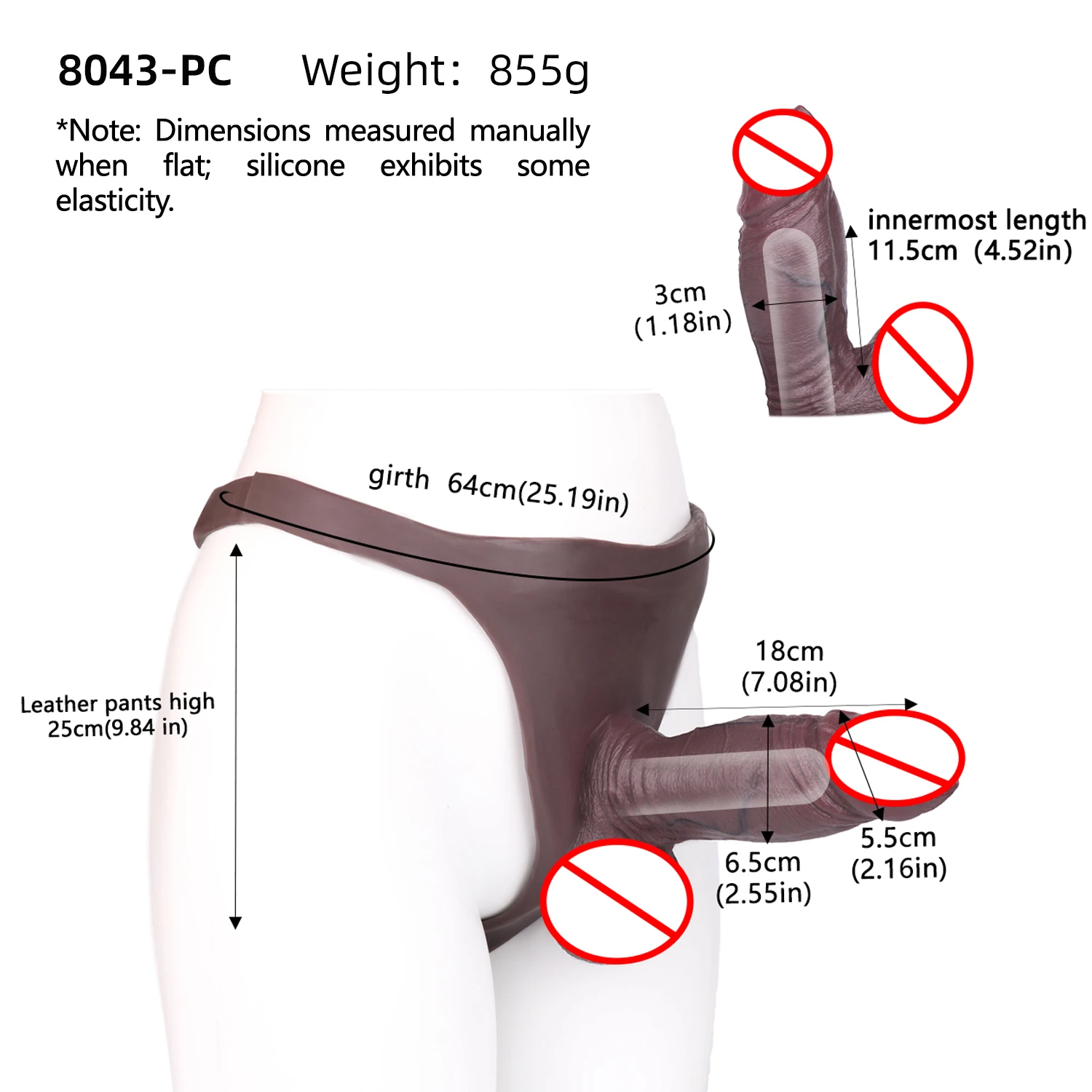 7.08in G-Spot Stimulate Dildo Wearable Penis Sleeve,Realistic Male Hollow Strap On Dildo Enlarge Harness,Sex Toy for Men Couples