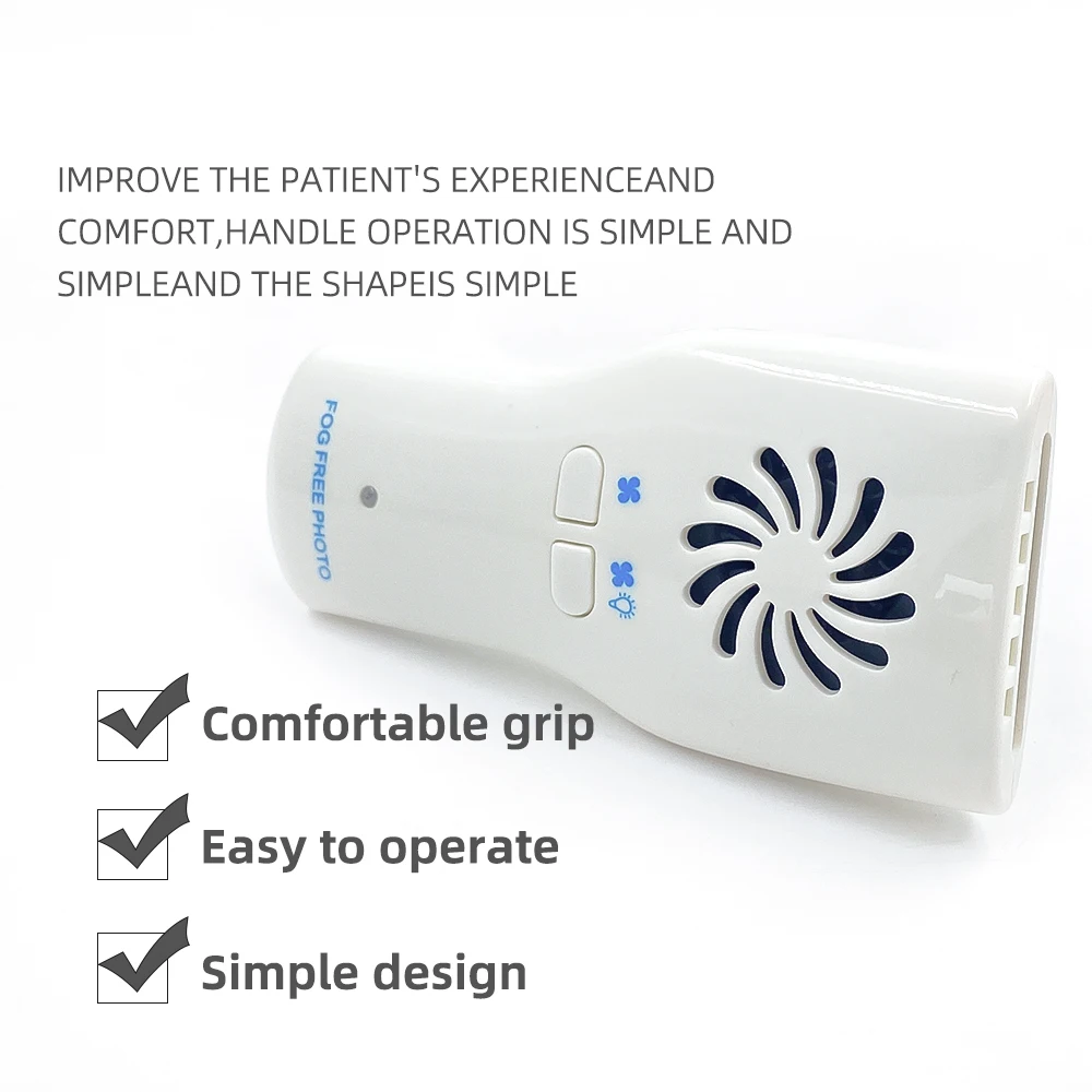 den tal Orthodontic Reflector with Light and Air-blowing Anti-fog Mouth Mirror, Oral Double-sided Stainless Steel Reflector