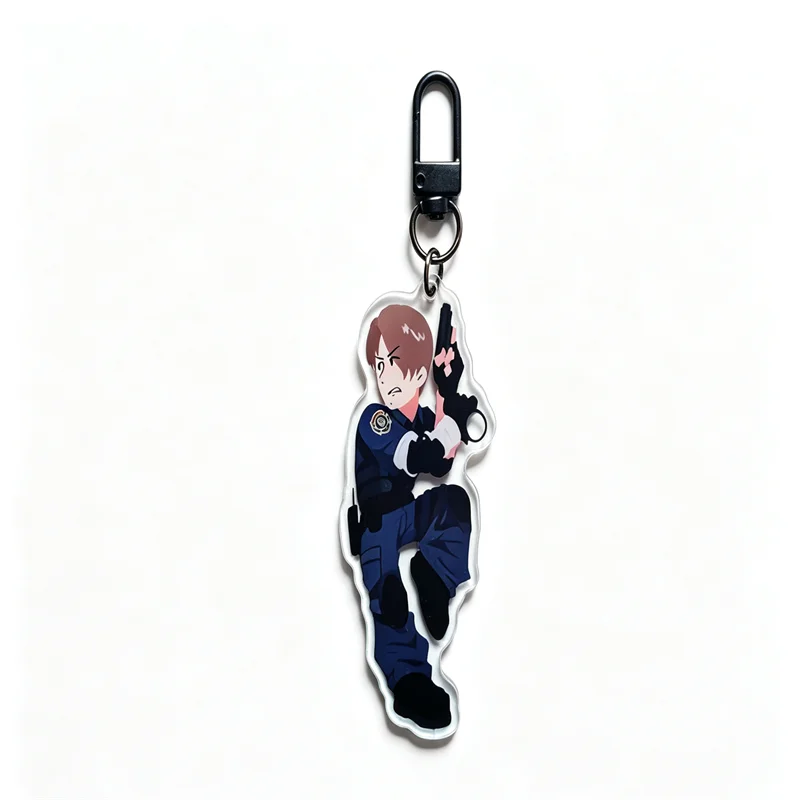 Resident Evil 2 Remake Leon S.Kennedy Acrylic Keychain Cute Game Character Bag Pendant Charm Fans Collectible Jewelry Gift