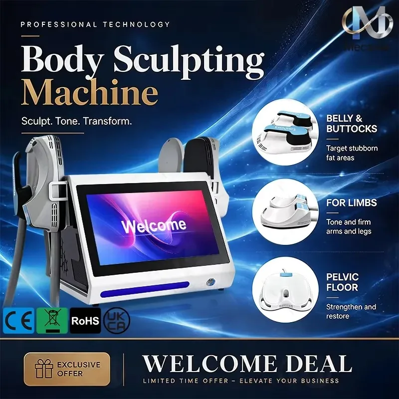 2 Handles HIEMT Body Contouring Machine EMSNova Muscle Stimulator Reduction Body Sculpting Salon Equipment
