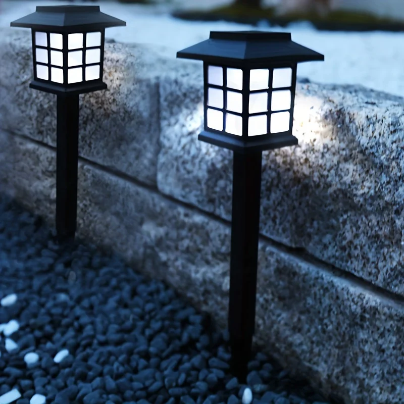 2pcs Outdoor Solar Garden Lights Waterproof House LED Pathway Light Sensor Solar Landscape Lights For Yard Patio Walkway Garden