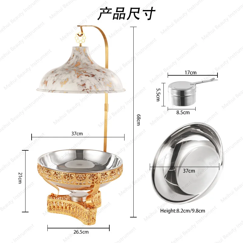 Stainless Steel Buffet Stove European Heating Insulation Hanging Cover Stove Insulation Lunch Stove Food Heating Pot 8L