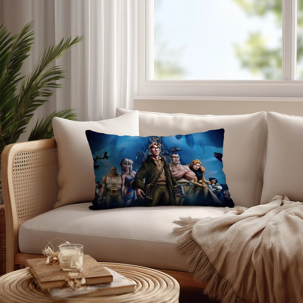 الكرتون أتلانتس الإمبراطورية المفقودة غطاء الوسادة أريكة غرفة المعيشة مكتب مستطيل وسادة المنزل مقهى الفراش ضرب المنتج