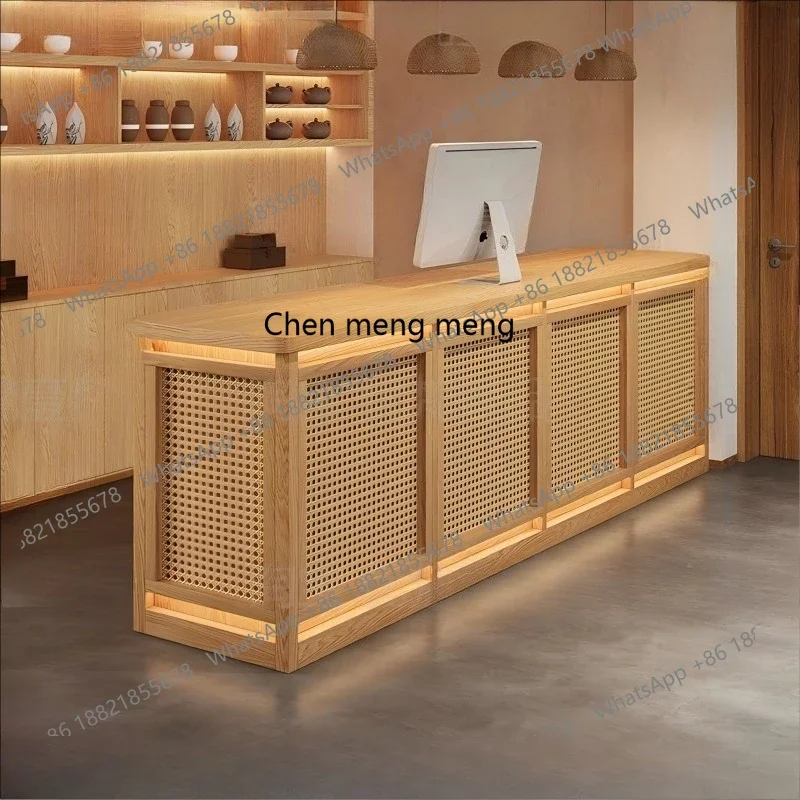 X Clothing shop, beauty salon checkout page Health center counter rattan, reception desk