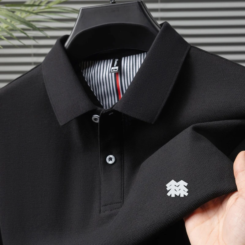 

Men's Summer Leisure New Style 2026 Business Solid Color Polo Shirt Golf Shirt Multi functional Top Short Sleeve Fashionable Bre